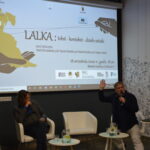 Lalka - panel dyskusyjny - Po pokazie, od lewej: prof. Ryszard Koziołek, prof. Marek Waszkiel (wtedy przemawia)