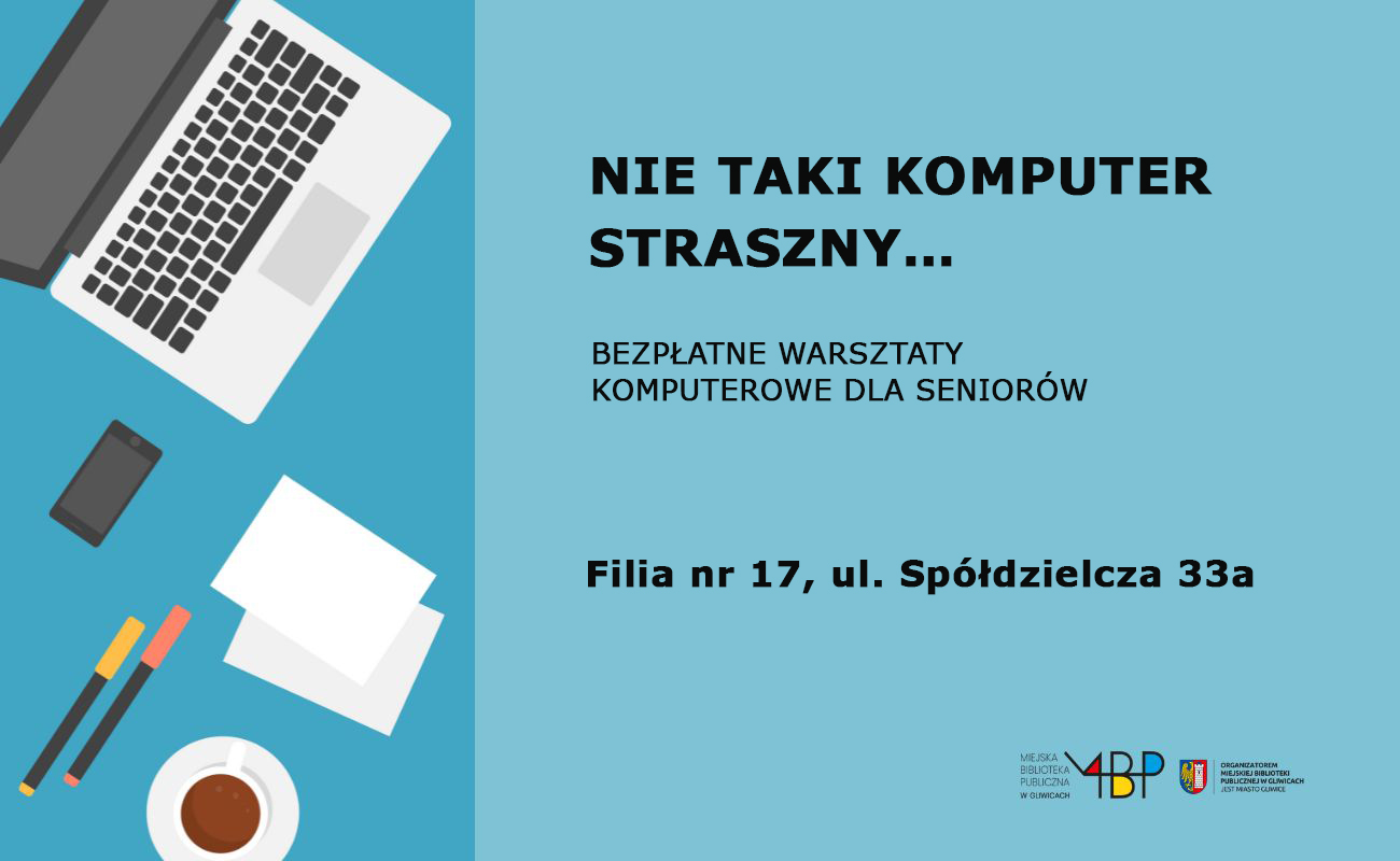 Baner z informacją o warsztatach dla seniorów